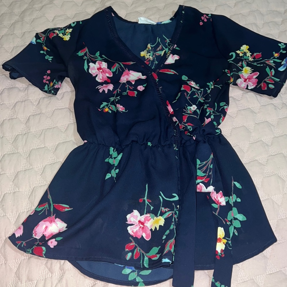 BLUE FLORAL BLOUSE